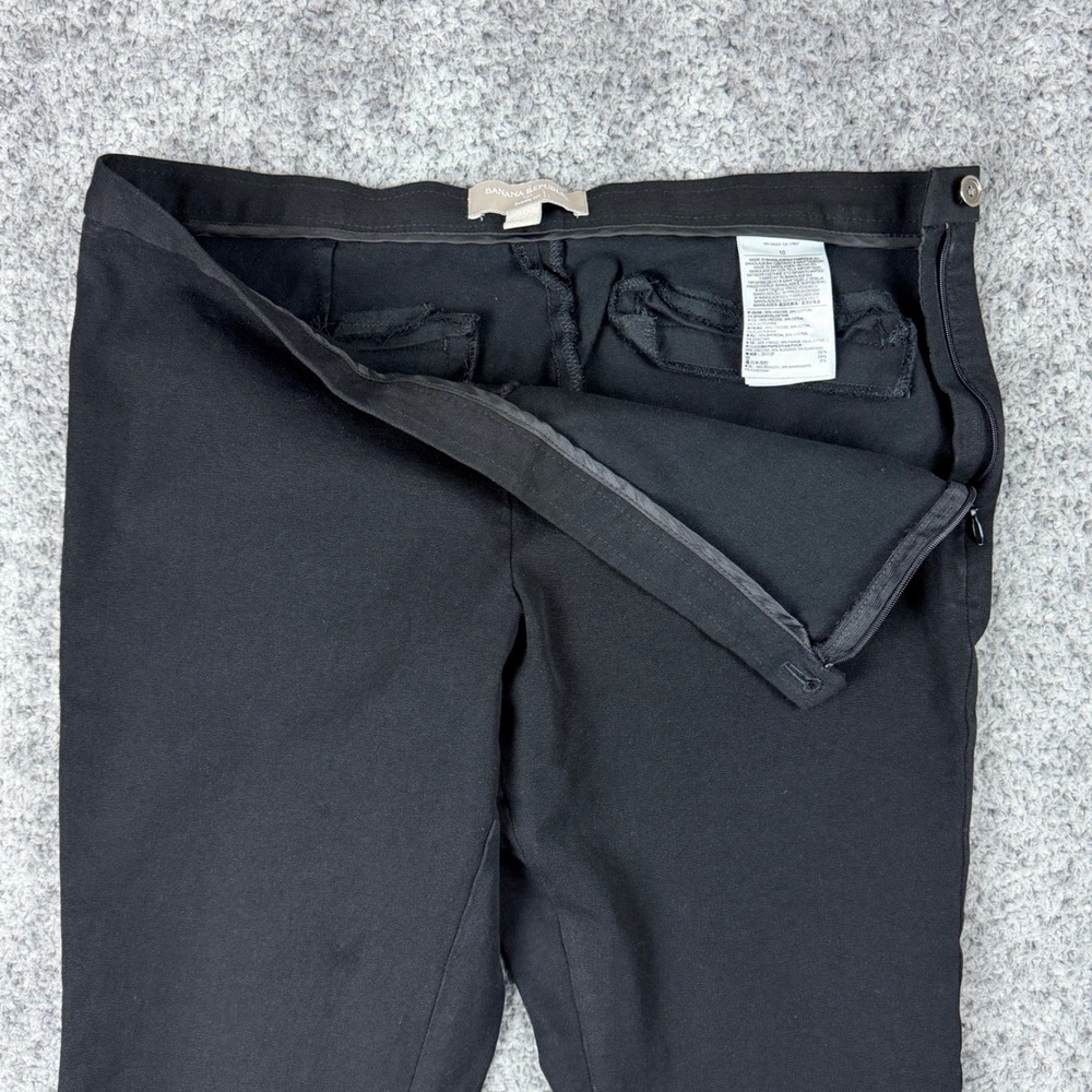 Banana Republic Women's 10 Sloan Fit Black Ankle Work Trouser Pants Side Zip - Picture 8 of 16